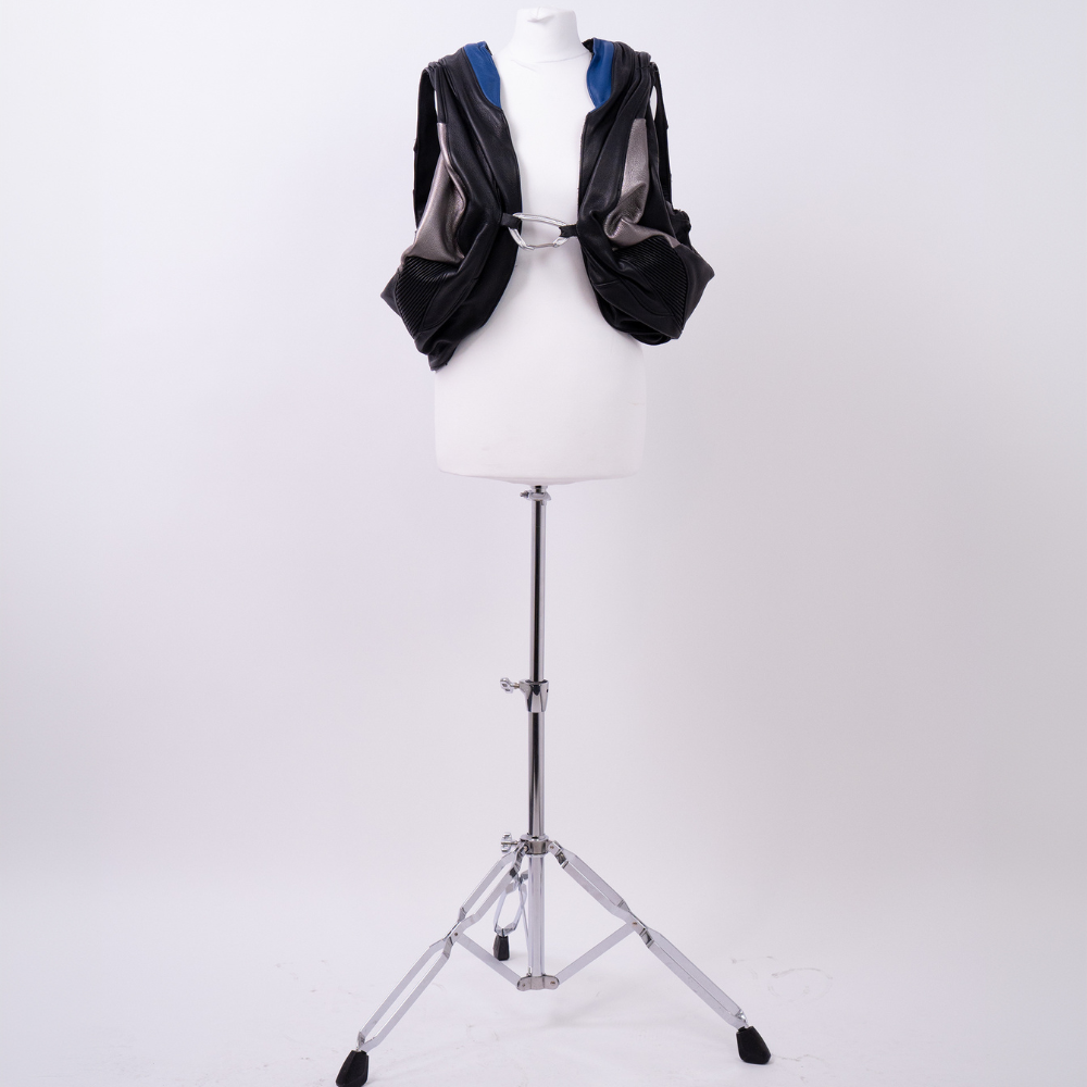 Shop online from our exclusive website and discover the Exosphere Leather Top by Voitech®, crafted from premium multi-texture leather with an exoskeletal design and futuristic hardware detailing.