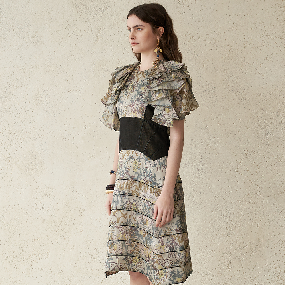 Add Elegance with the color block dress in women's new arrivals. Shop Now!