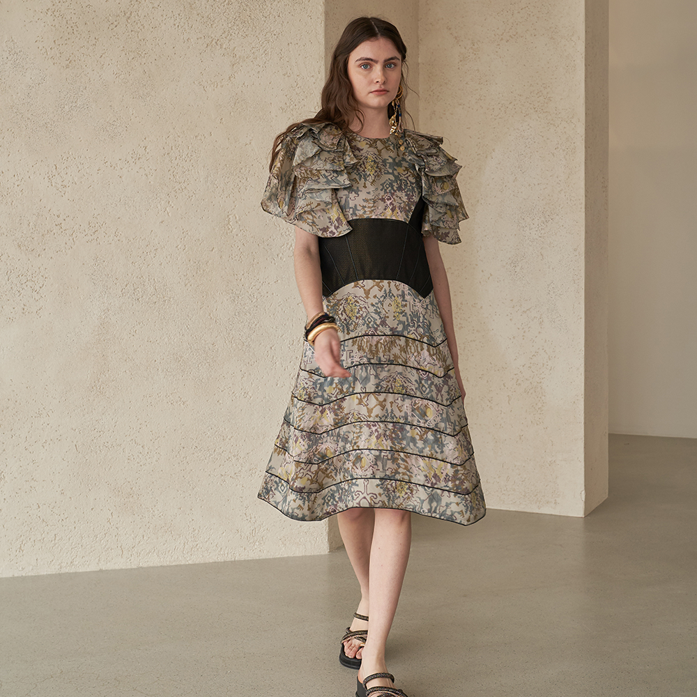 Add Elegance with the color block dress in women's new arrivals. Shop Now!