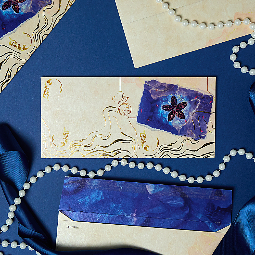 Discover Flower Of Life Envelopes at The Luxe Maison, featuring premium textured paper and gold-foil sacred geometry. Pack of 10, handcrafted in Dubai.