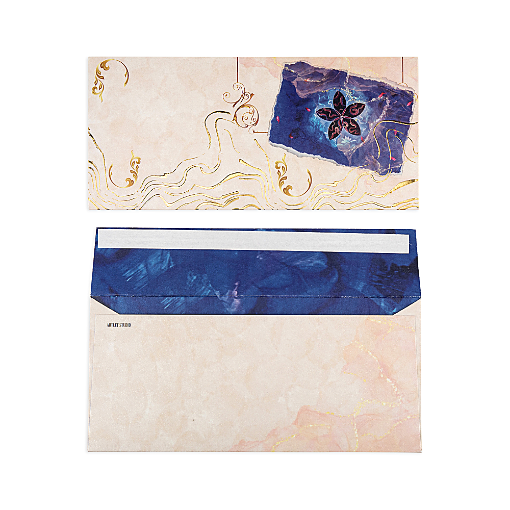 Discover Flower Of Life Envelopes at The Luxe Maison, featuring premium textured paper and gold-foil sacred geometry. Pack of 10, handcrafted in Dubai.