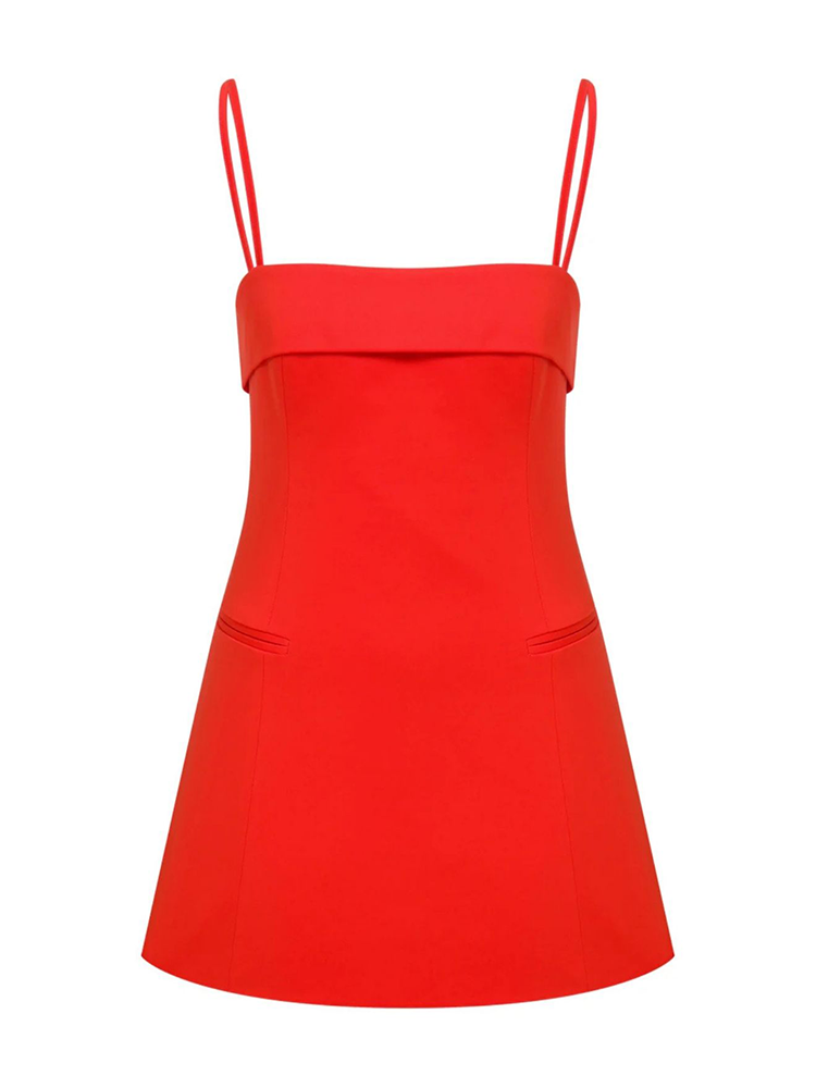 Gaia Cotton Mini Dress in Tangerine