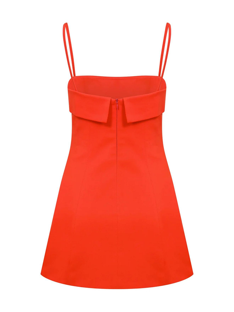Gaia Cotton Mini Dress in Tangerine