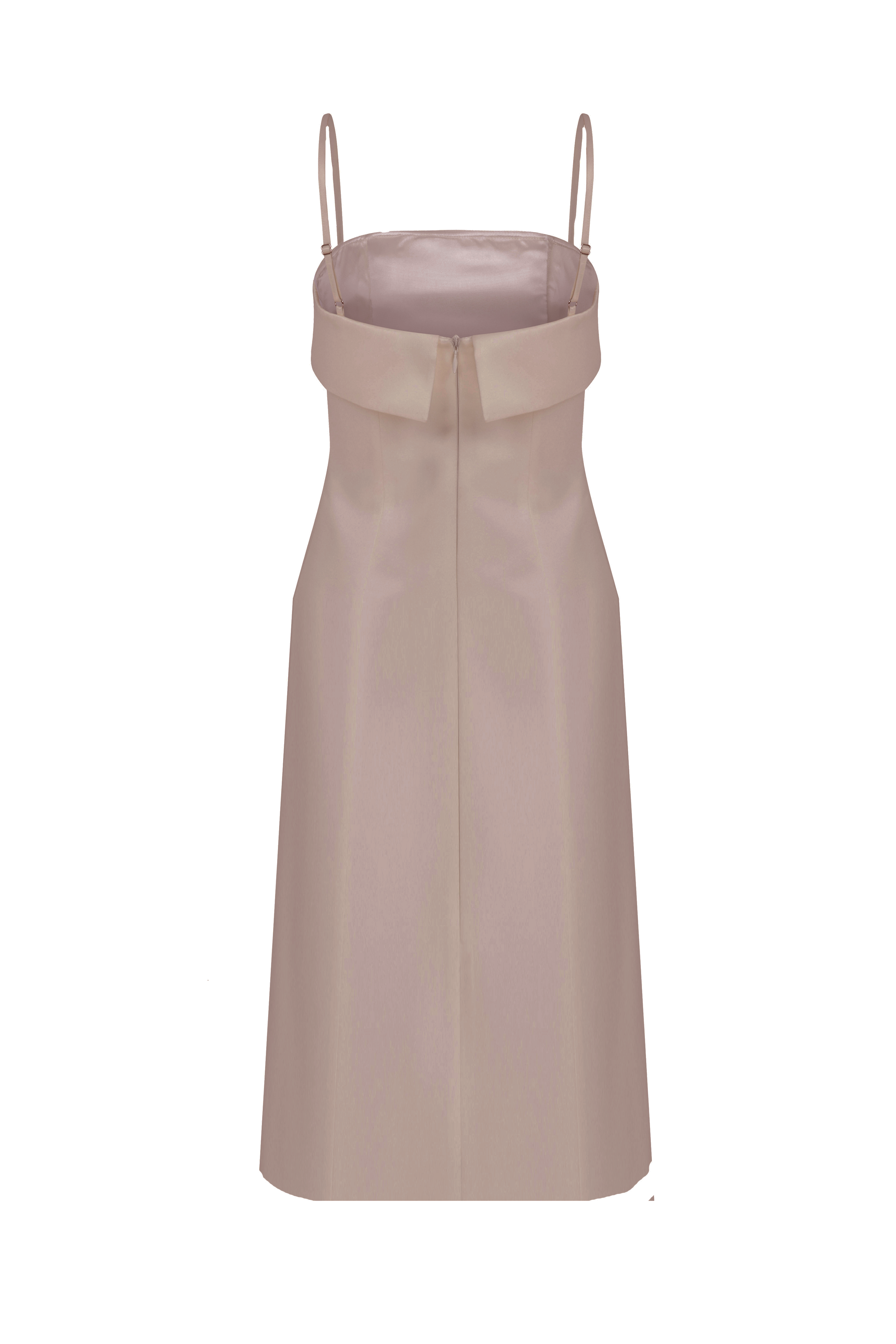 Gaia Long Dress In Smoked Almond