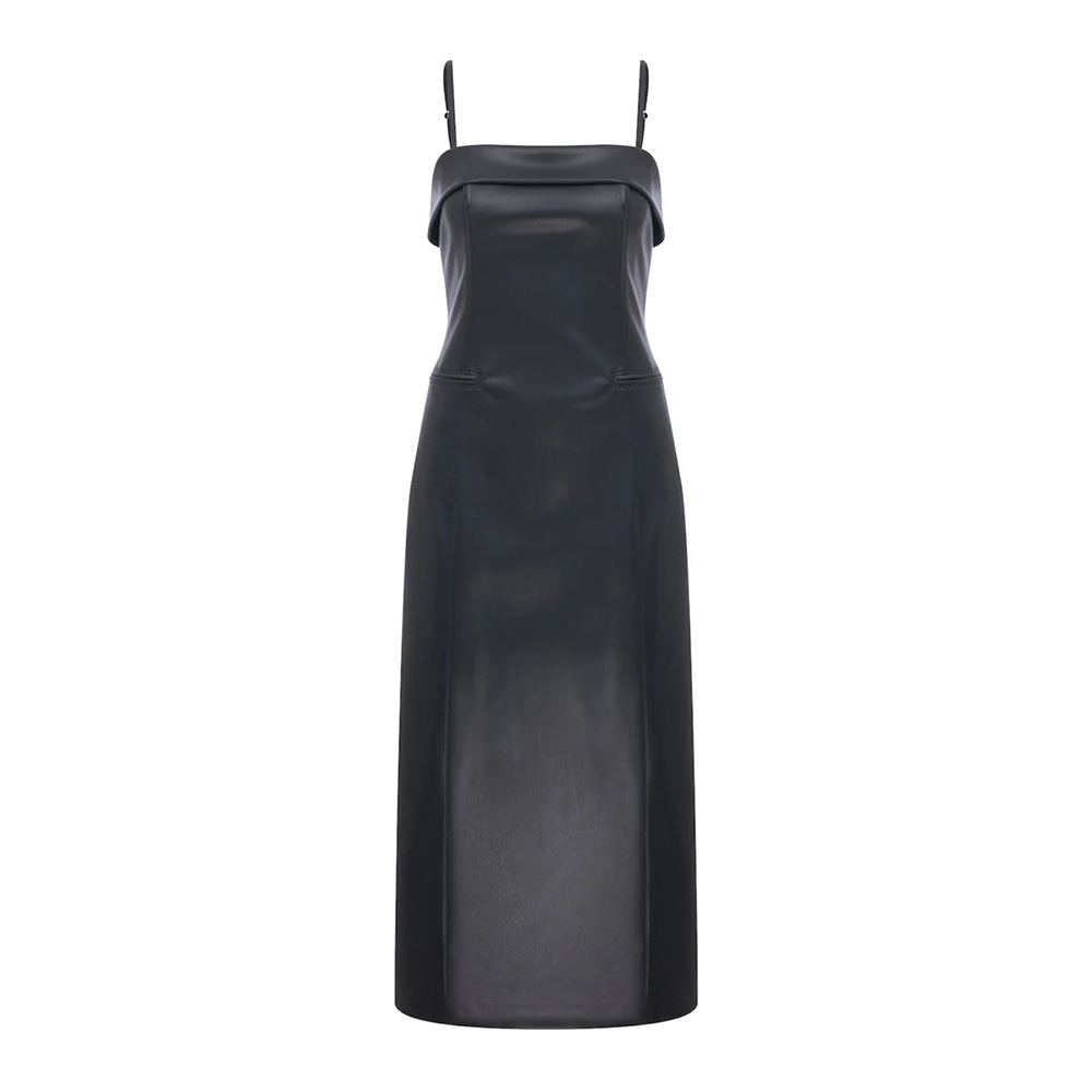 Gaia Vegan Leather Midi Dress