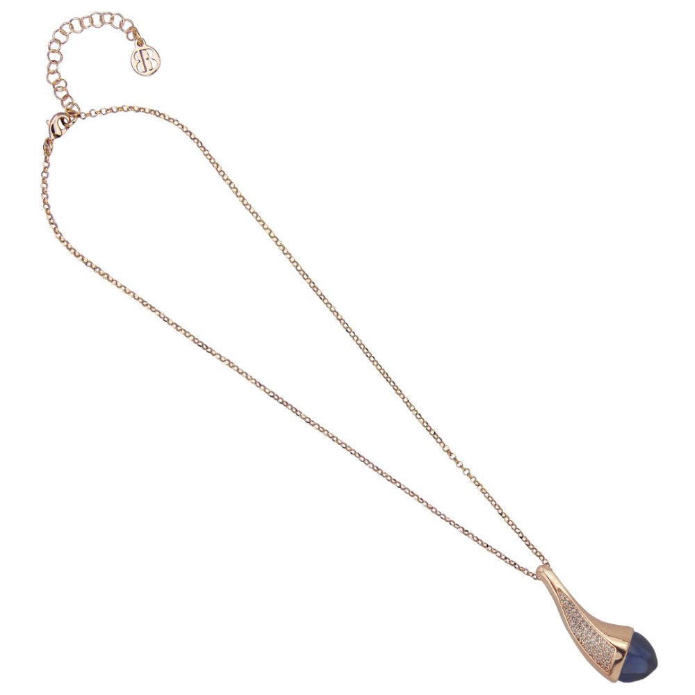 Shop online premium rose gold teardrop pendant necklace with colored crystals and sparkling CZ stones.