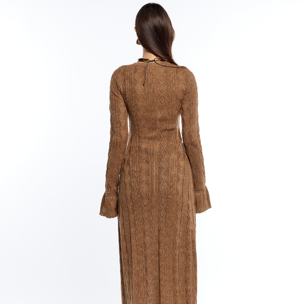 Gretta Ruffles Espresso Dress