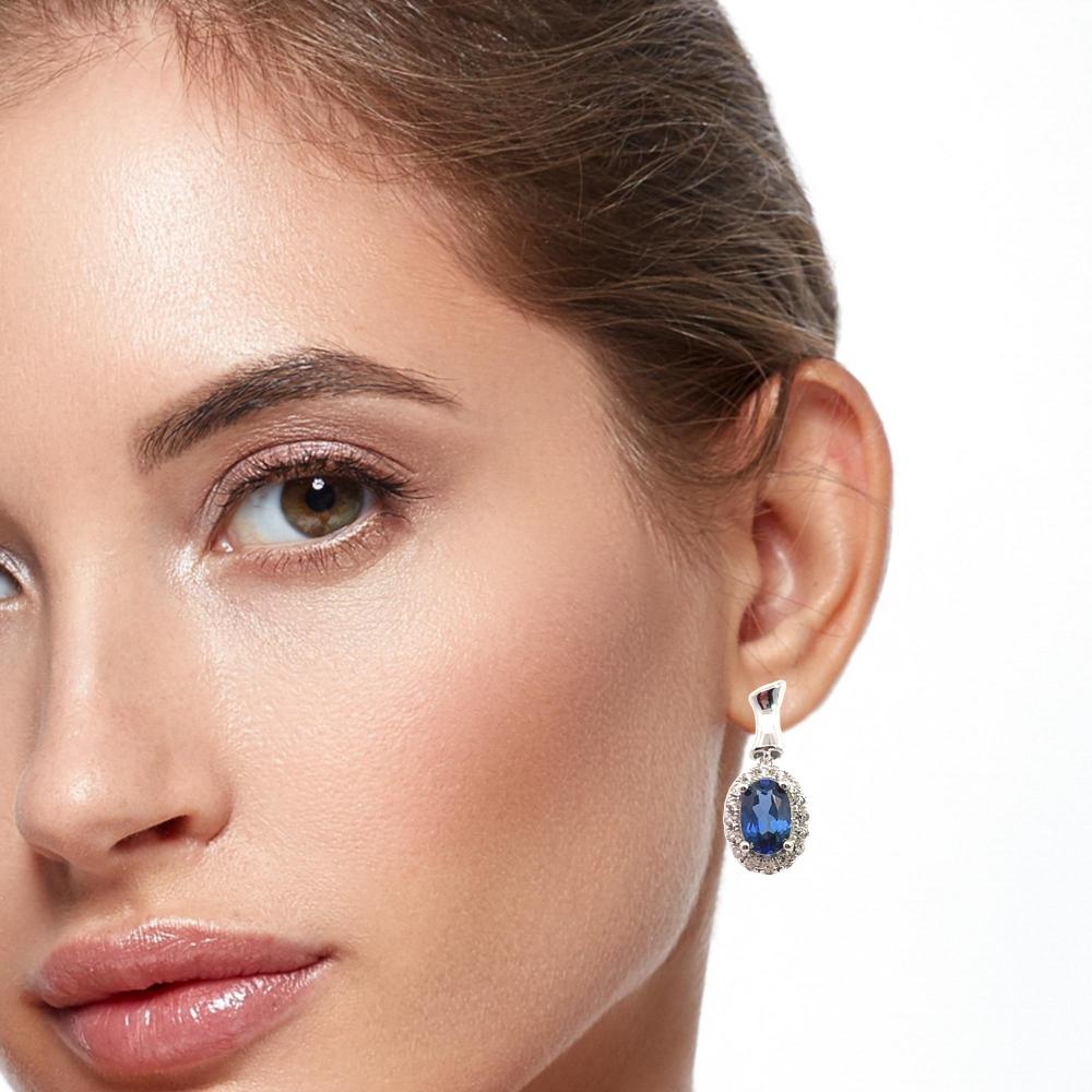 Oval Blue Sapphire Drops
