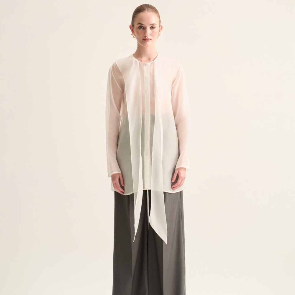 Discover our exclusive new collection with the Hanna Silk Organza Shirt. Shop Now!