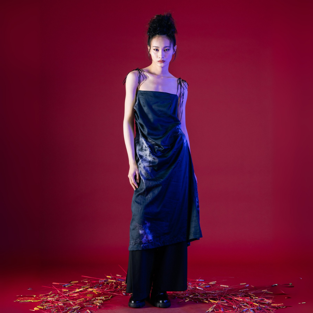 Luxury wear redefined by INF Asymmetry Drawstring Dress awaits Shop Now!