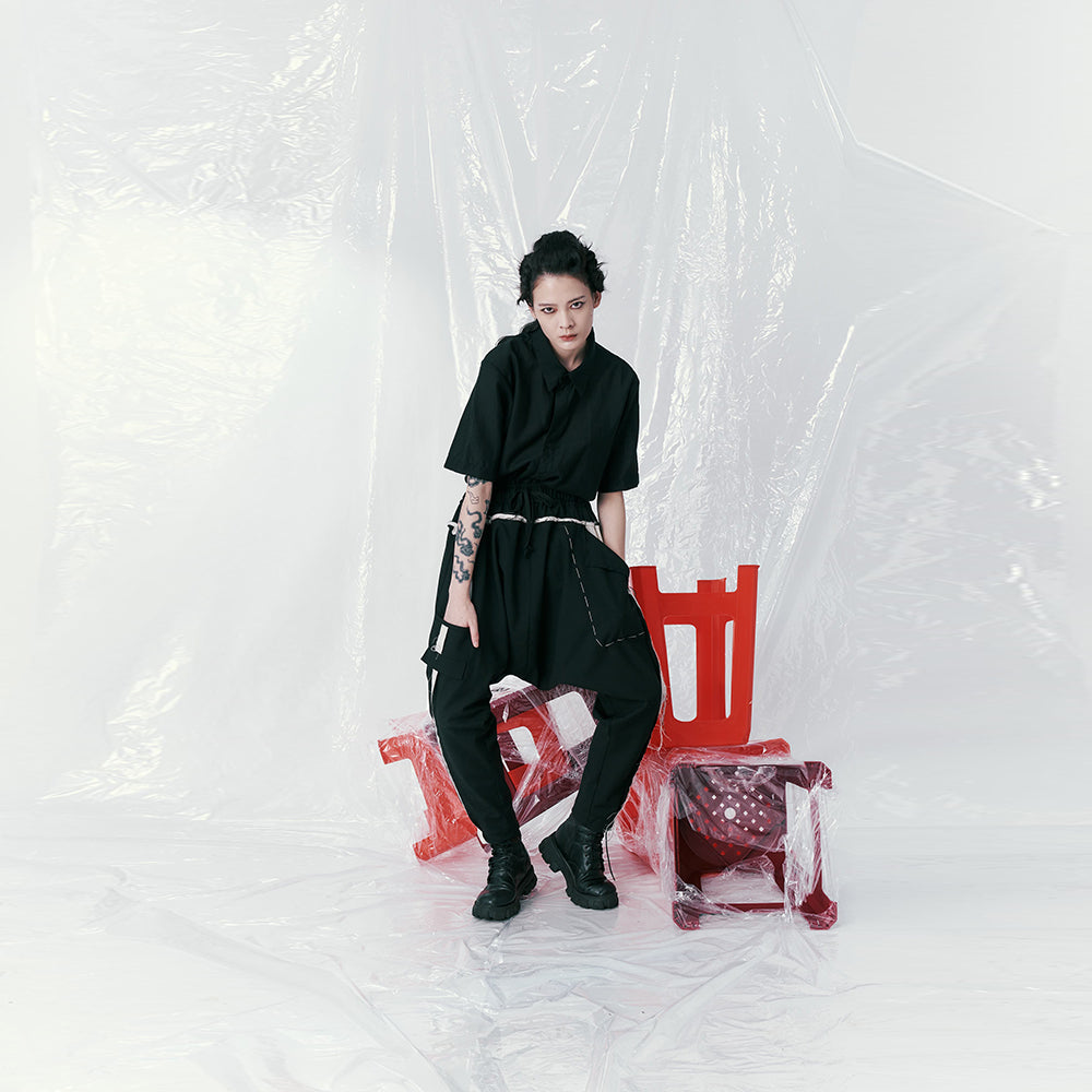 Stylish designer wear INF Deconstructed Multi-Pocket Pants. Shop Now!