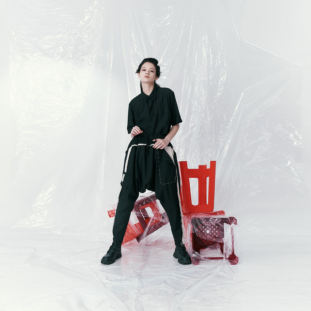 Stylish designer wear INF Deconstructed Multi-Pocket Pants. Shop Now!