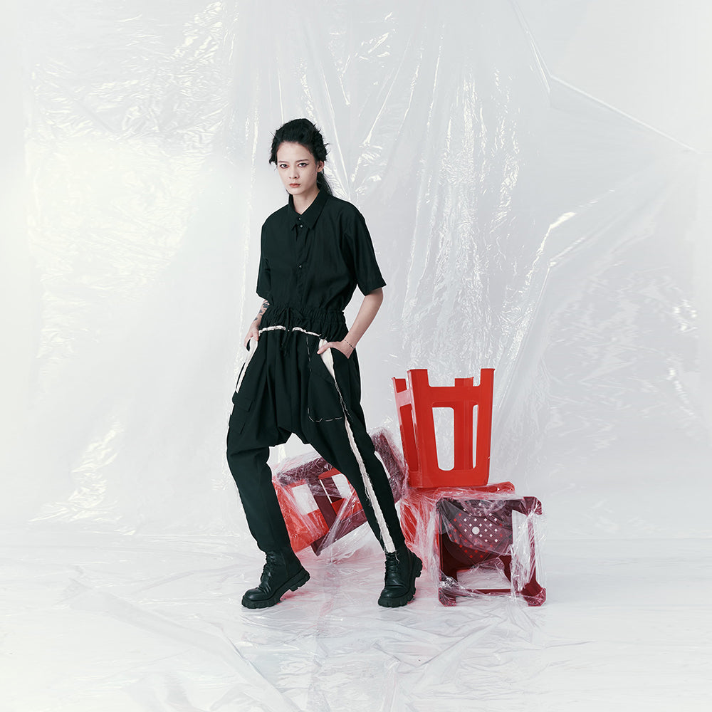 Stylish designer wear INF Deconstructed Multi-Pocket Pants. Shop Now!