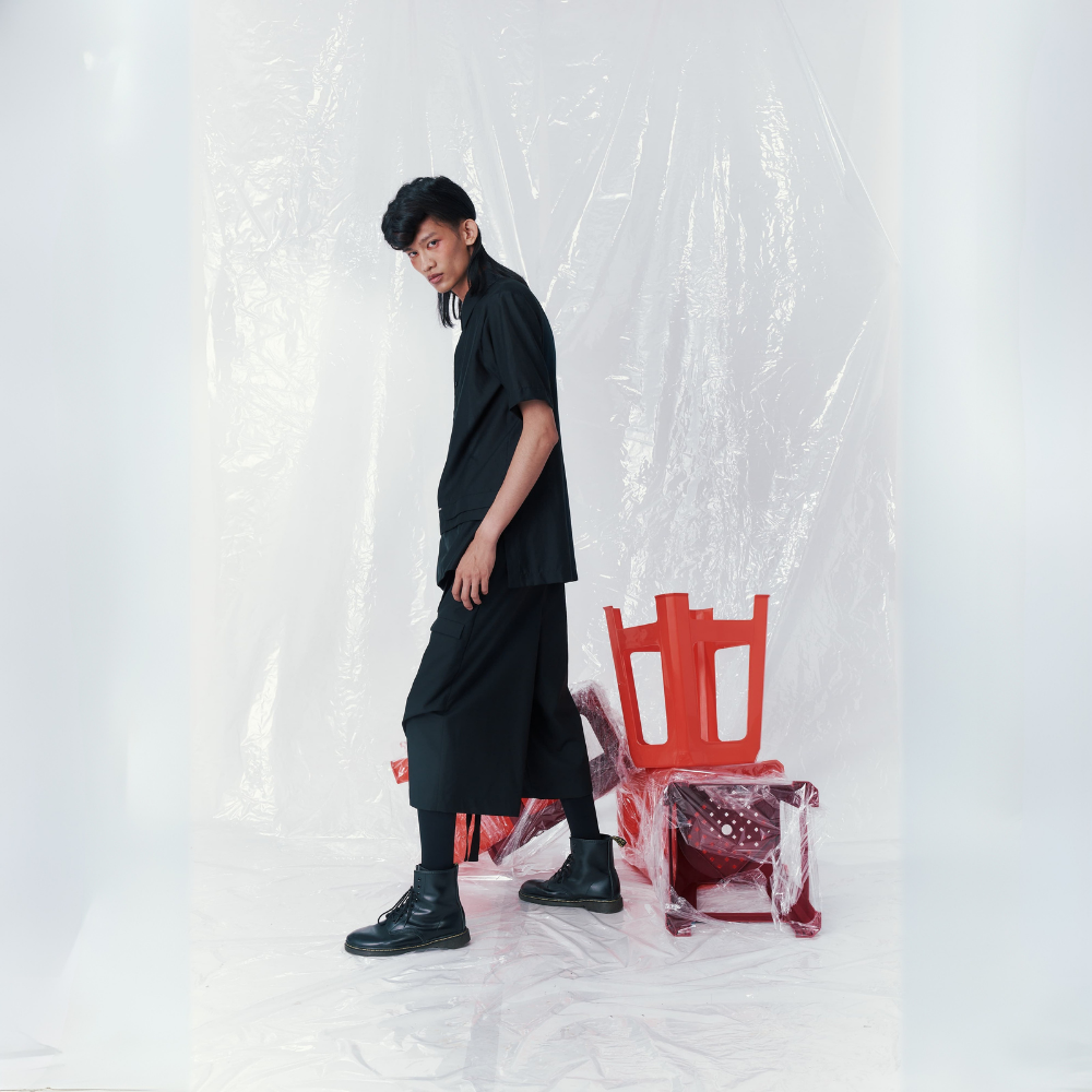 Modern designer wear INF Multi Layered Pocket Short Sleeve Shirt Shop Now!