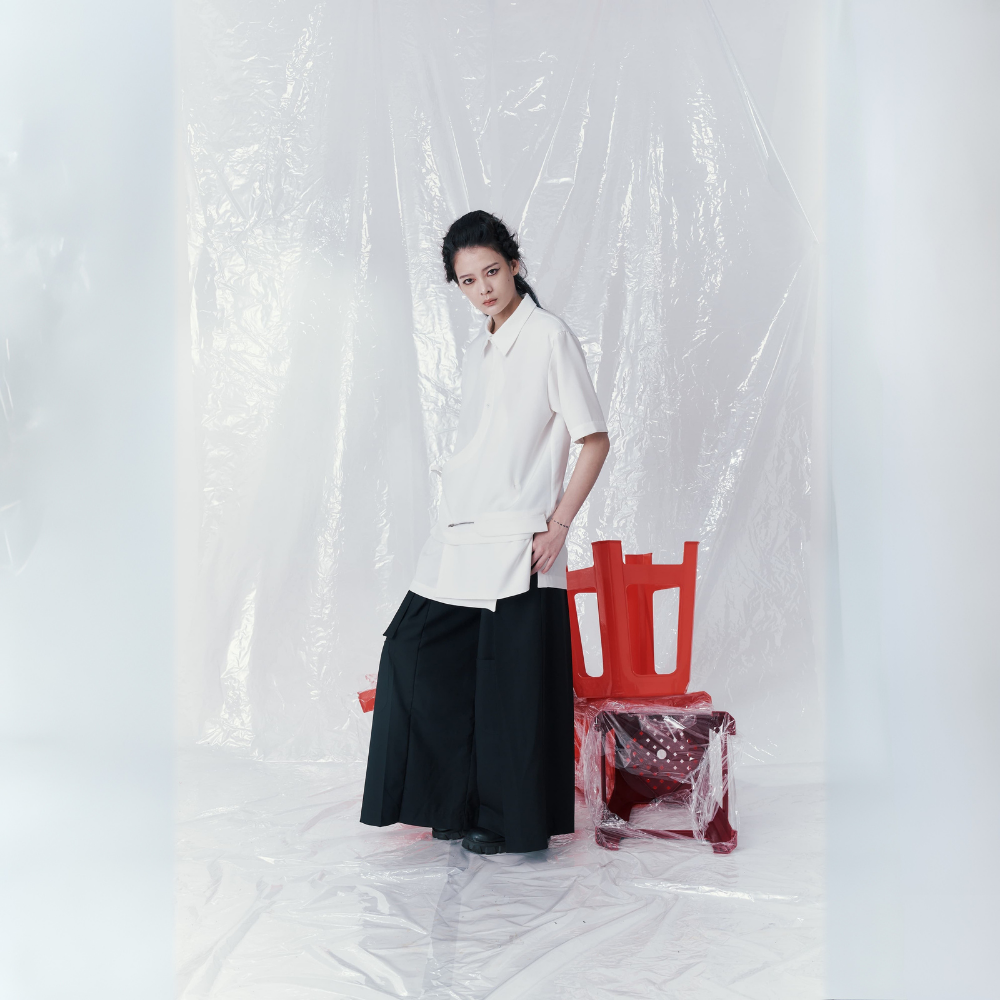 Premium designer wear INF Multi Layered Pocket Short Sleeve Shirt Shop Now!