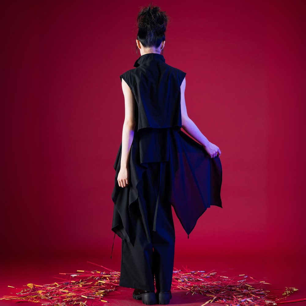 INF Multi Layers Draping Sleeveless Shirt awaits you at our designer store. Shop Now!