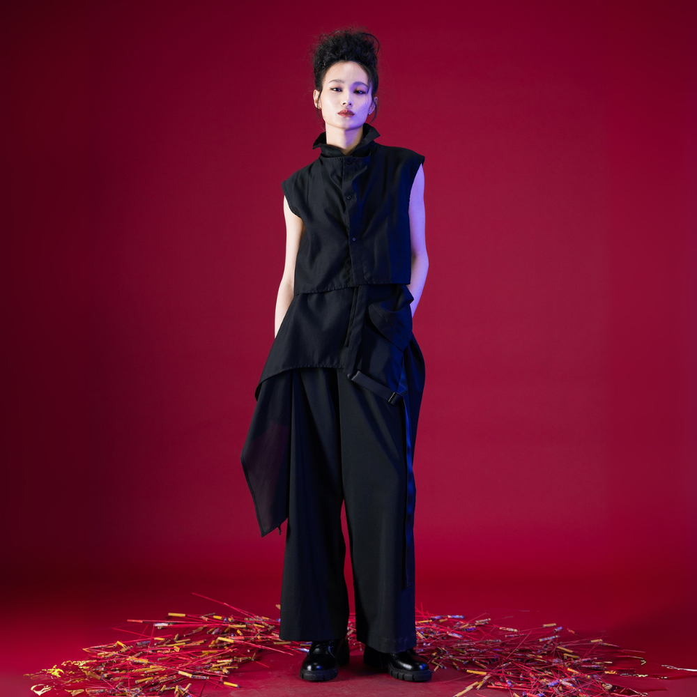 INF Multi Layers Draping Sleeveless Shirt awaits you at our designer store. Shop Now!