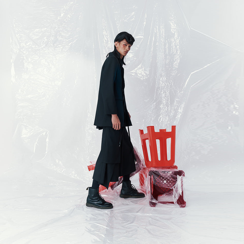 Explore INF Multi layered Strapped Suit Jacket at shopping website Shop Now!