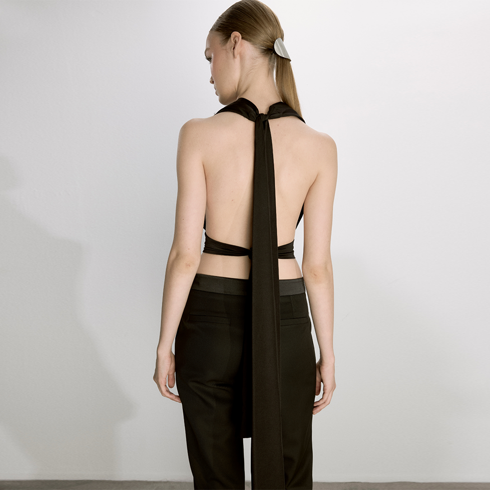 Ines Jersey Blouse in Black