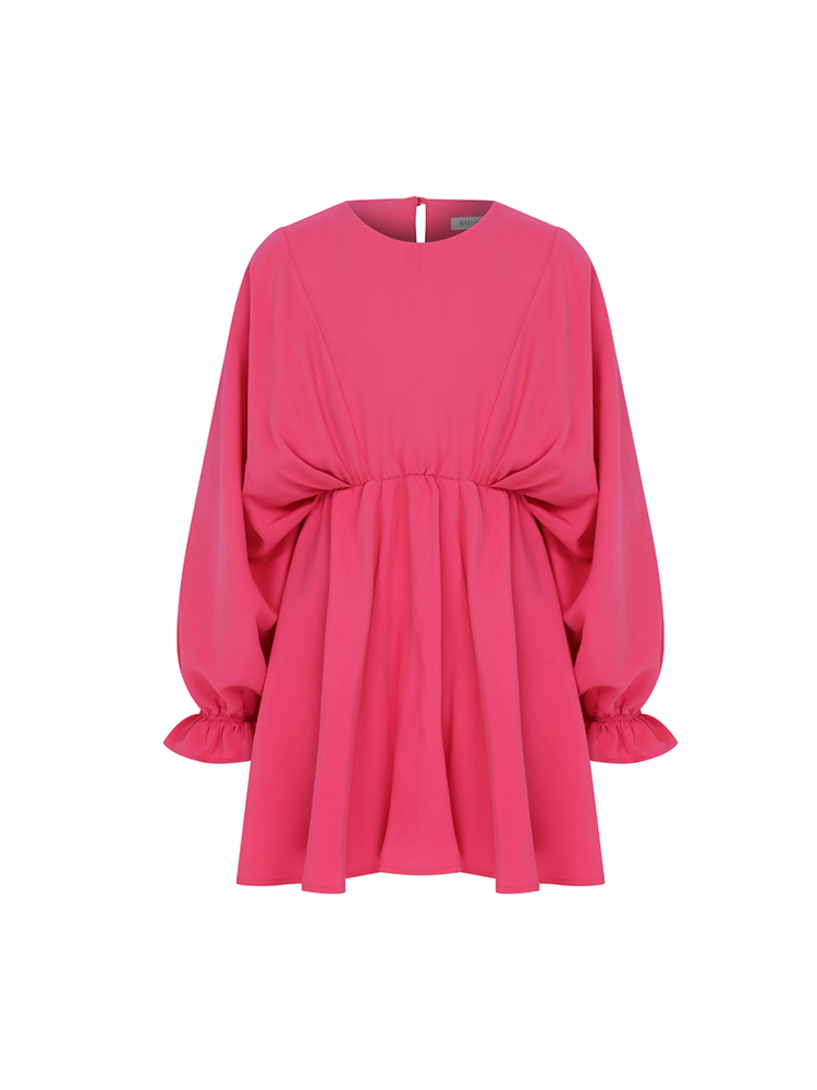 July Ruffled Mini Dress in Virtual Pink