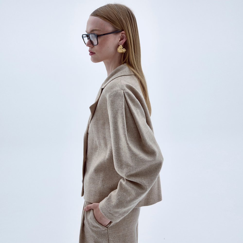 Kai Wool Jacket in Beige on our exclusive clothing website. Shop Now!