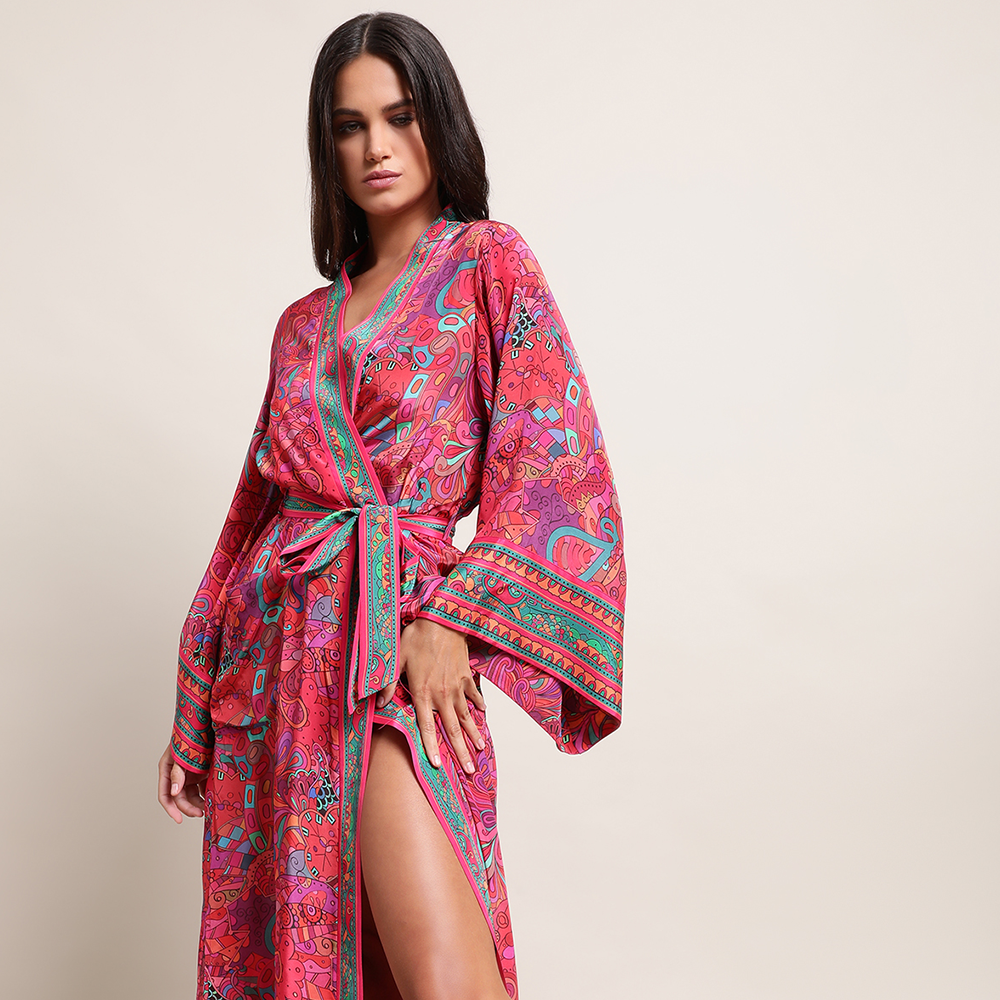 Shop our printed framboise kimono set from our exclusive collection of designer outfits. Shop these summer wardrobe essentials for women. Shop now!