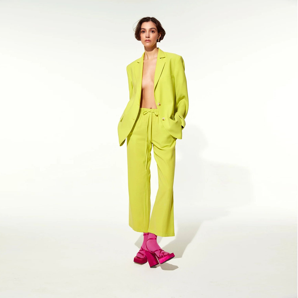 Kyra Cropped Trousers in Lime