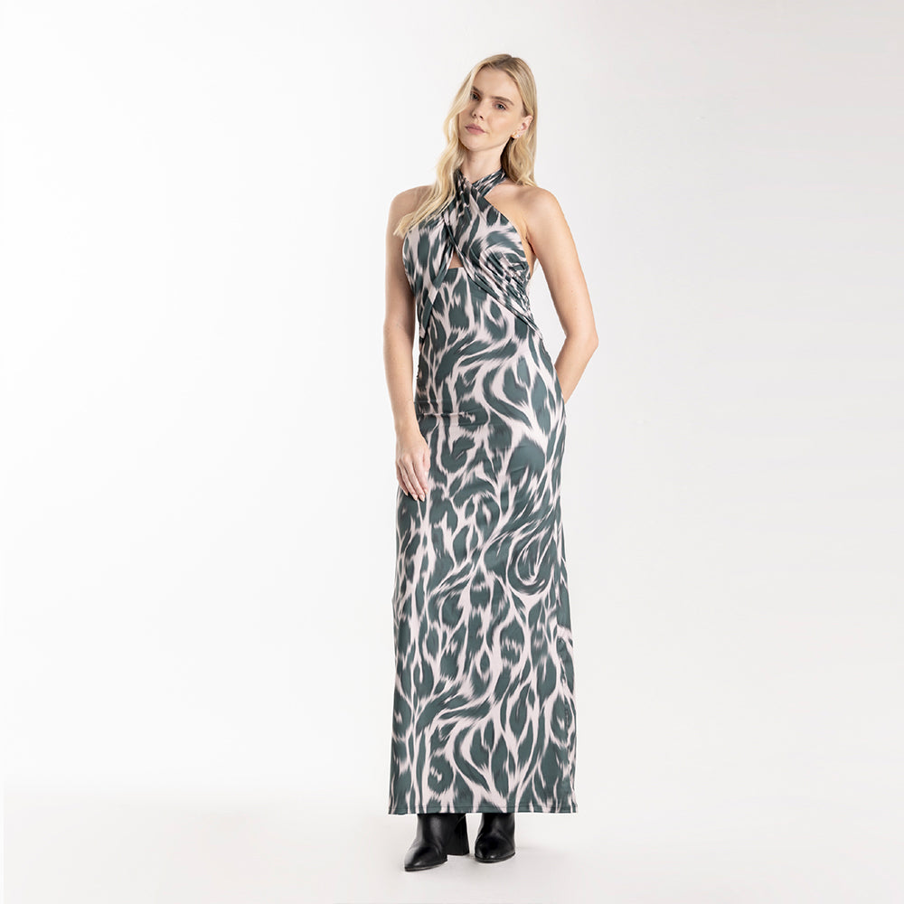 LD Long Dress Kim Leopard