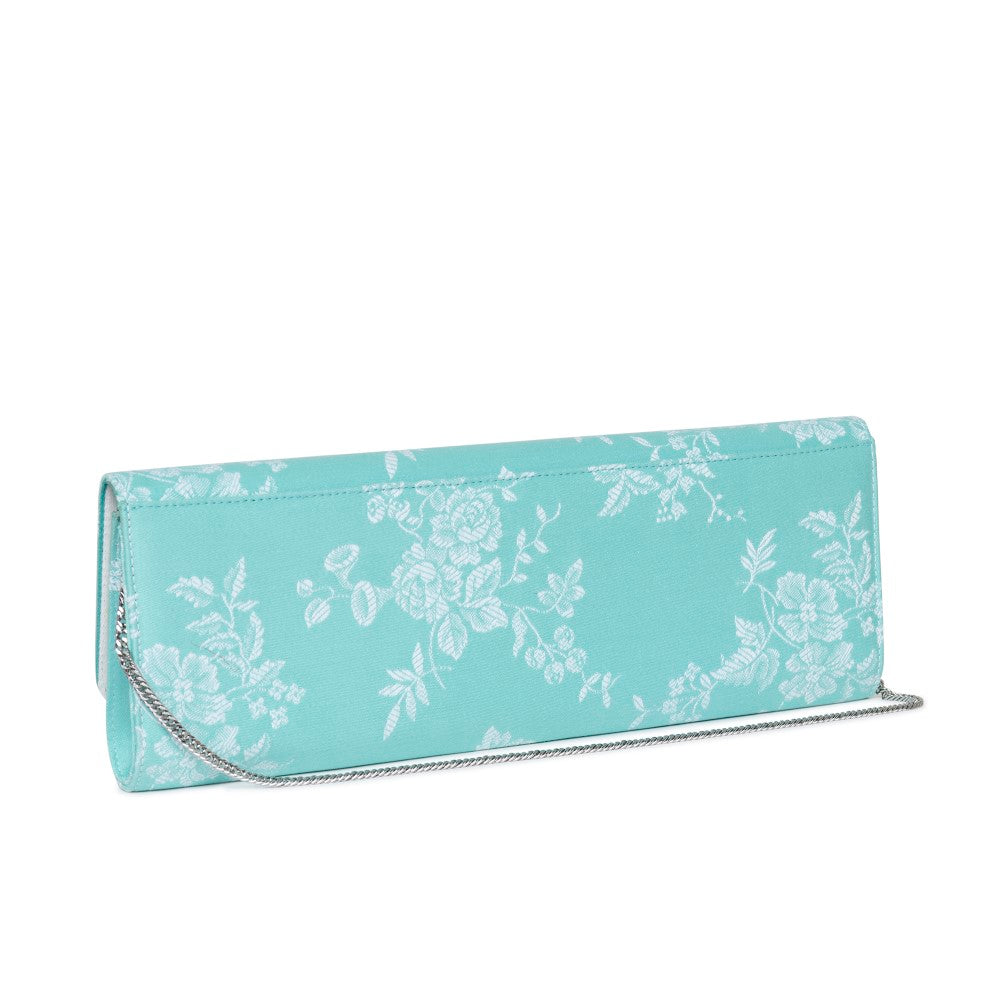 Larguissima Floral Blue compact bag with detachable strap in chic style Shop Now!