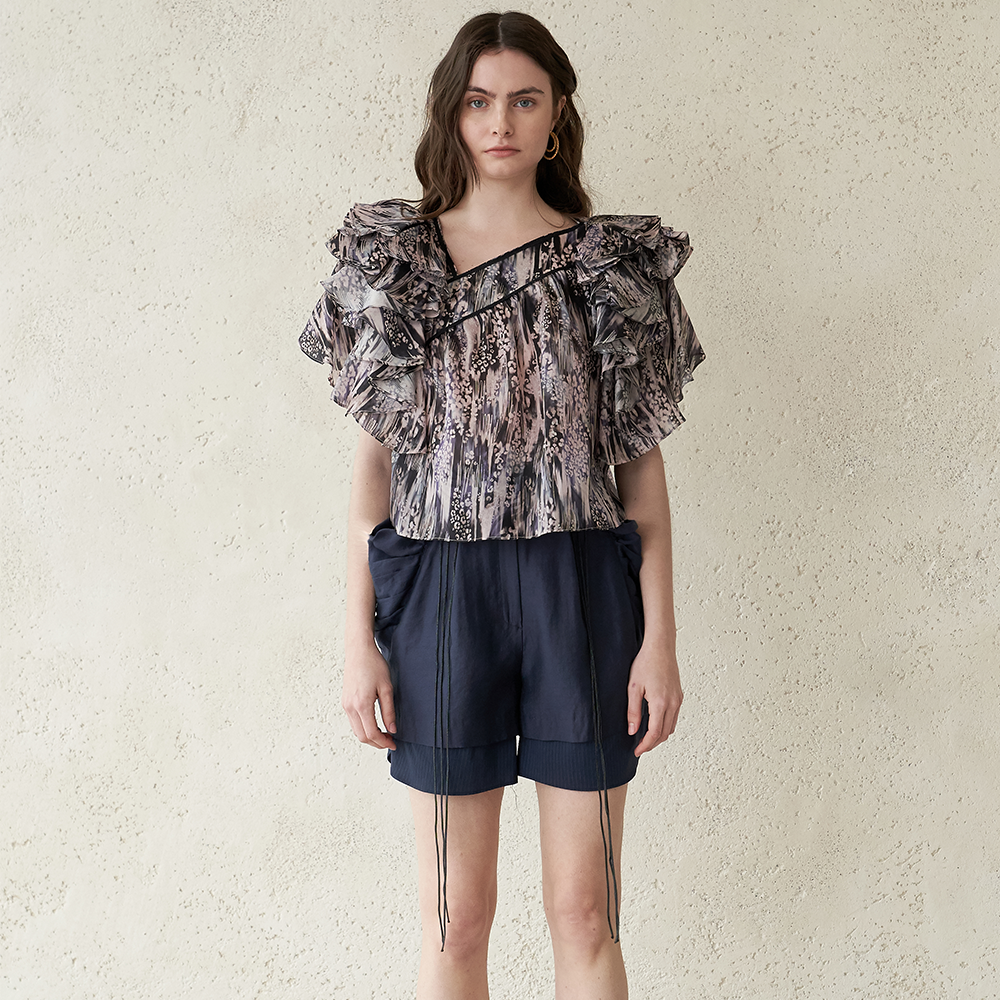 Shop the layered sleeve leopard silk blouse in studio clothing. Shop now!