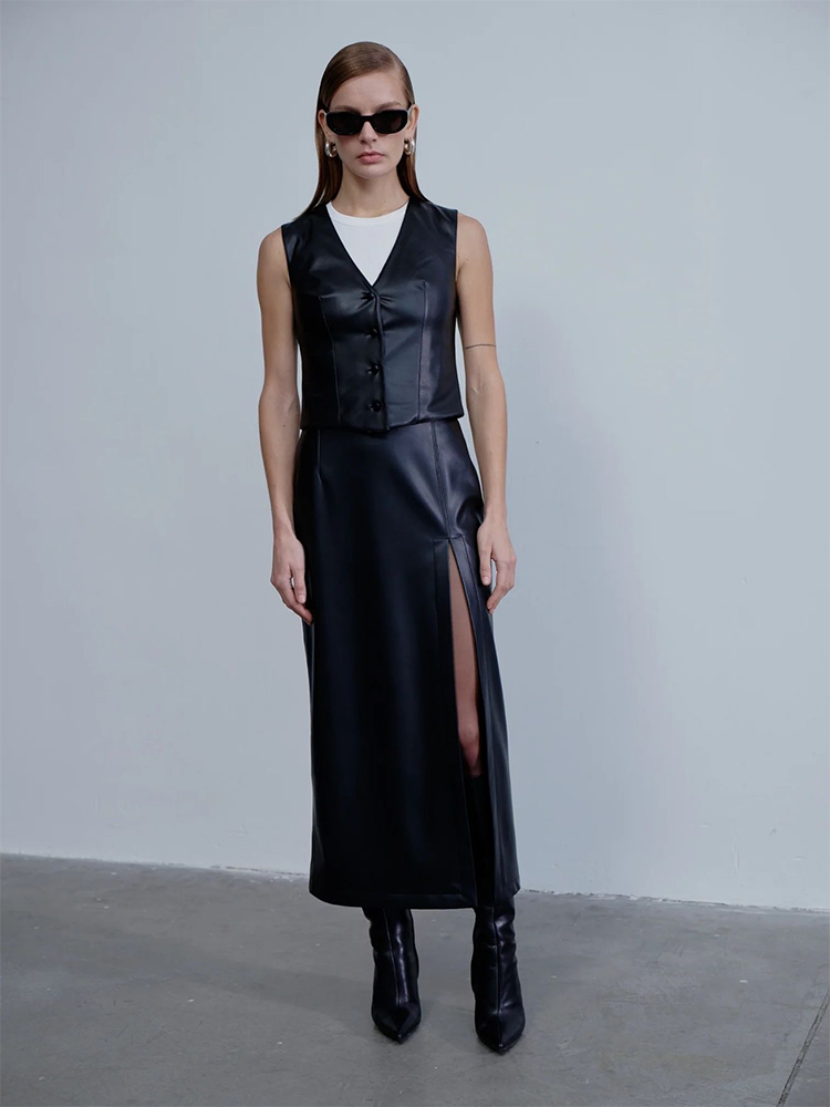 Lea Vegan Leather Skirt