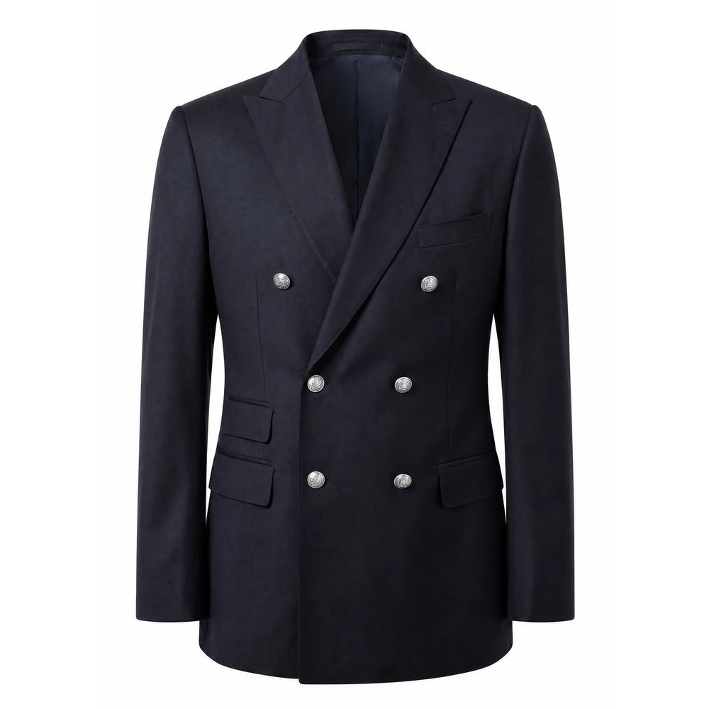 Shop online from our exclusive website and discover the Life Eco Double-Breasted Navy Suit, crafted from 100% certified organic cotton for lasting comfort, refined tailoring, and sustainable style.