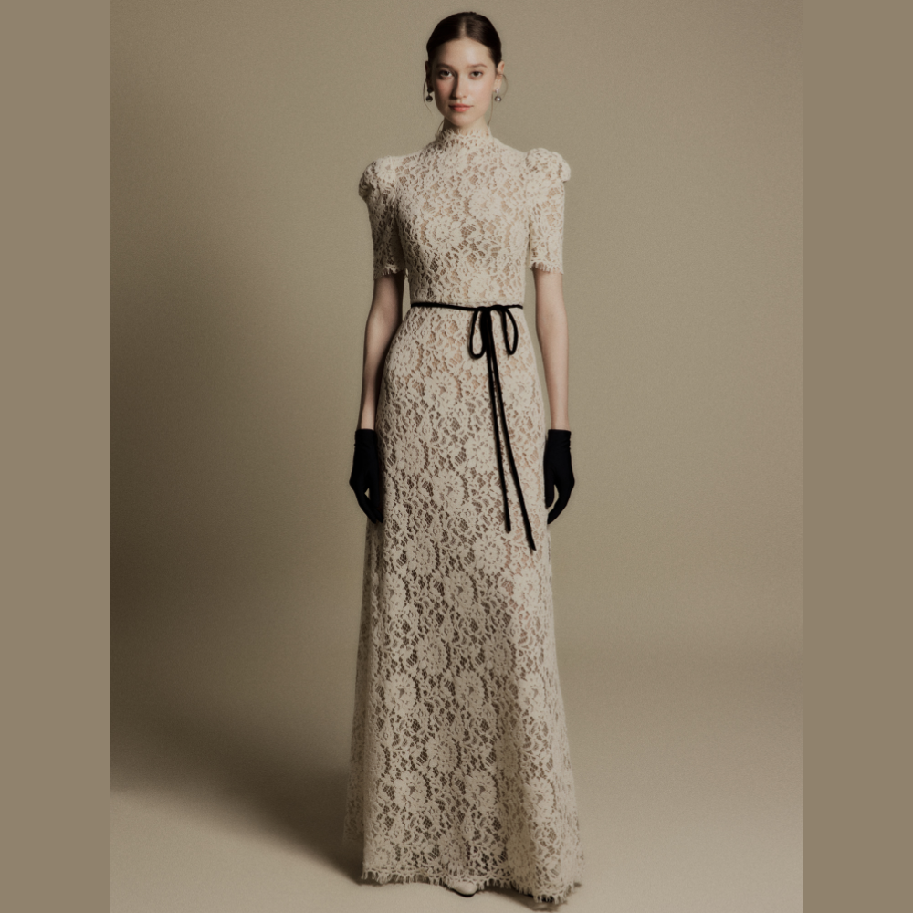 Shop online dress stores for the refined and graceful Lily Ivory High Neck Lace Dress today. Shop Now!
