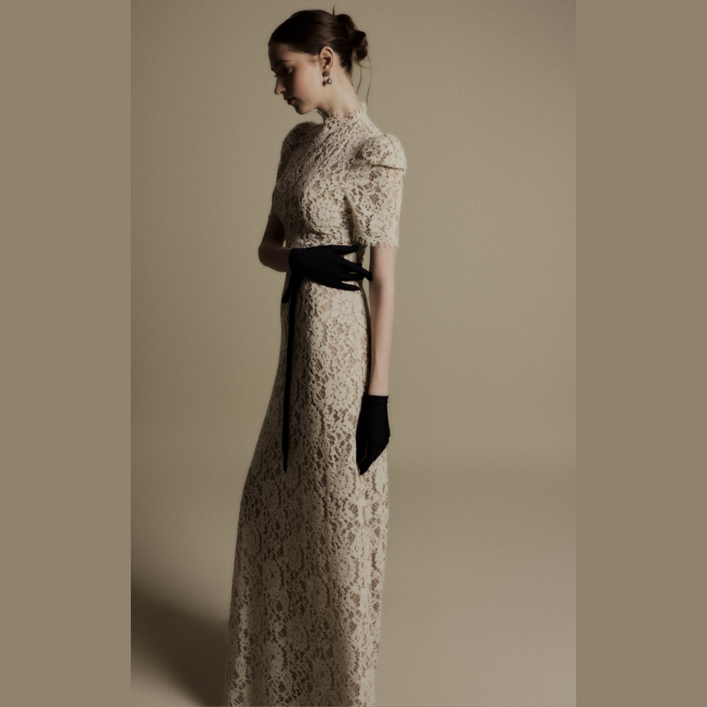 Shop online dress stores for the refined and graceful Lily Ivory High Neck Lace Dress today. Shop Now!