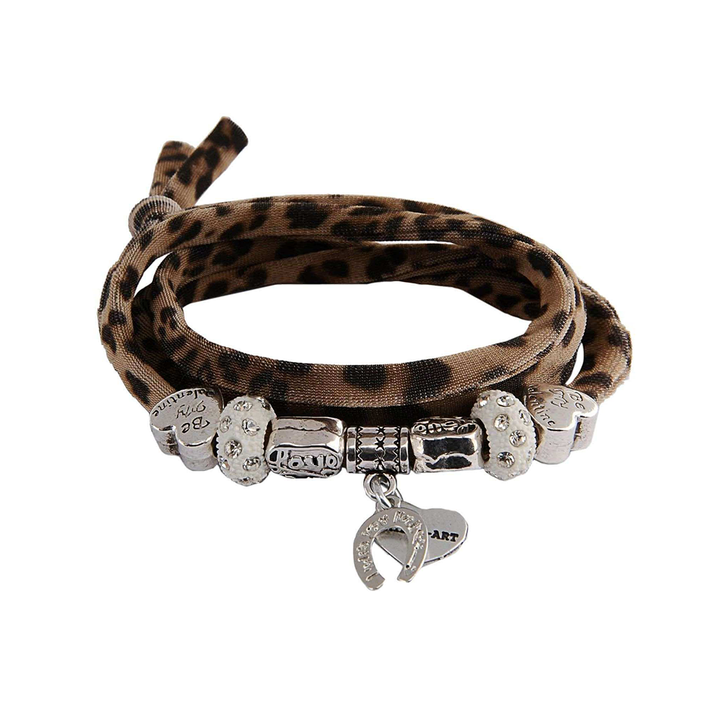 Love bracelets-friendship bracelets are women and men jewelry made of lycra and silver plated brass lucky charms and crystals