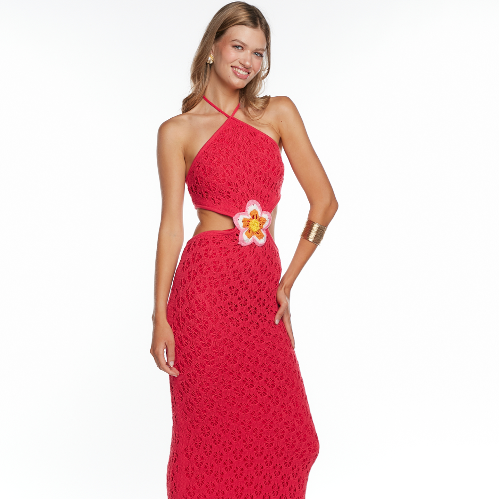 Shop the Lucinda Floral Maxi Dress at TLM, featuring a flowing silhouette and delicate floral design. Explore luxury fashion on The Luxe Maison website.