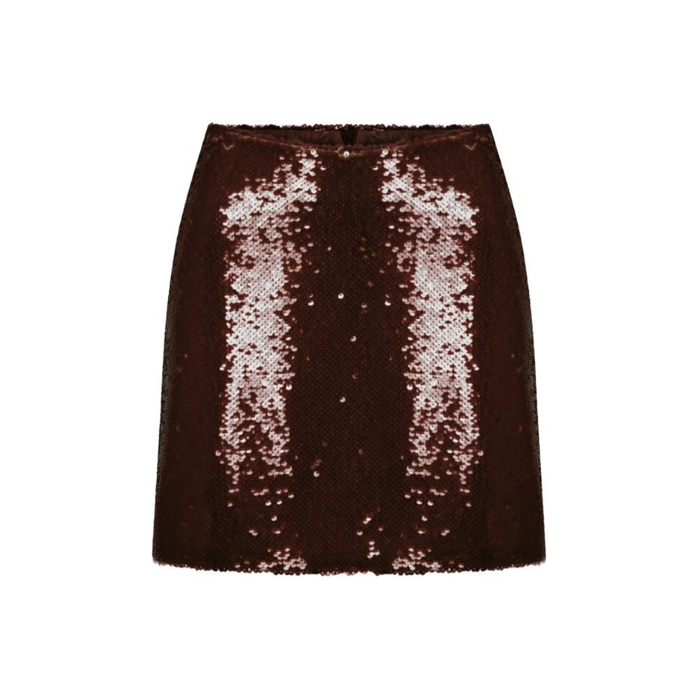 Marde Sequin Skirt In Cabarnet