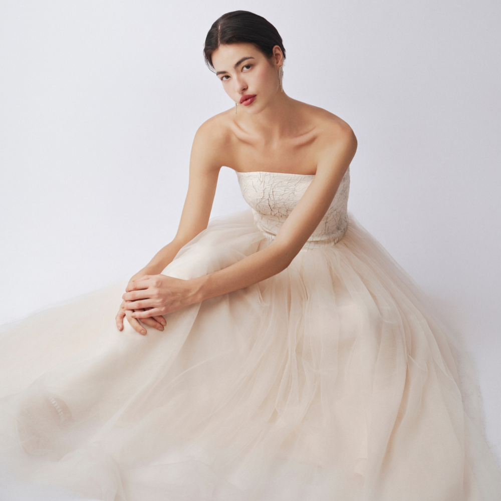 Poly silk ankle length dress in designer women's clothing. Shop Now!