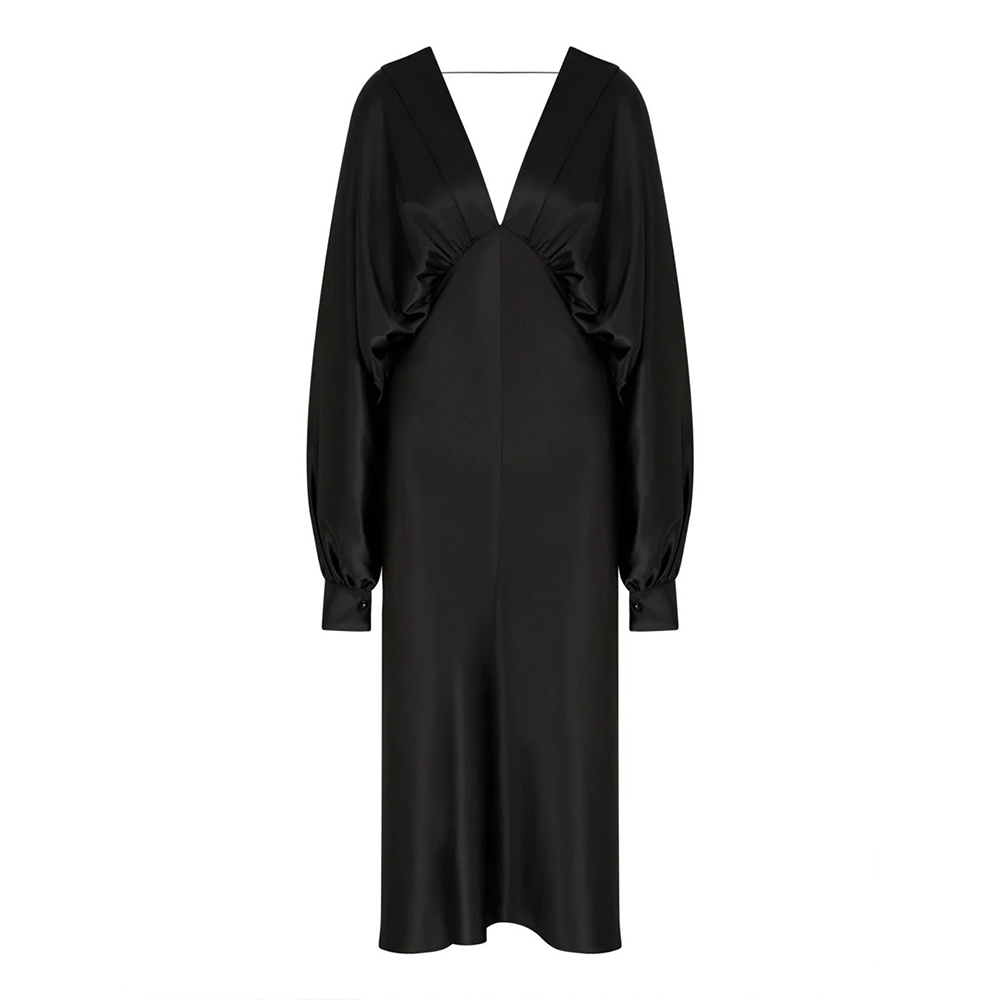 Mila V Neck Satin Dress