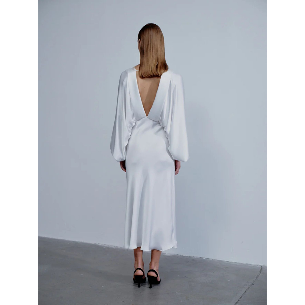 Mila V Neck Satin Dress