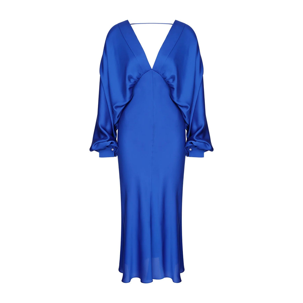 Mila V Neck Satin Dress