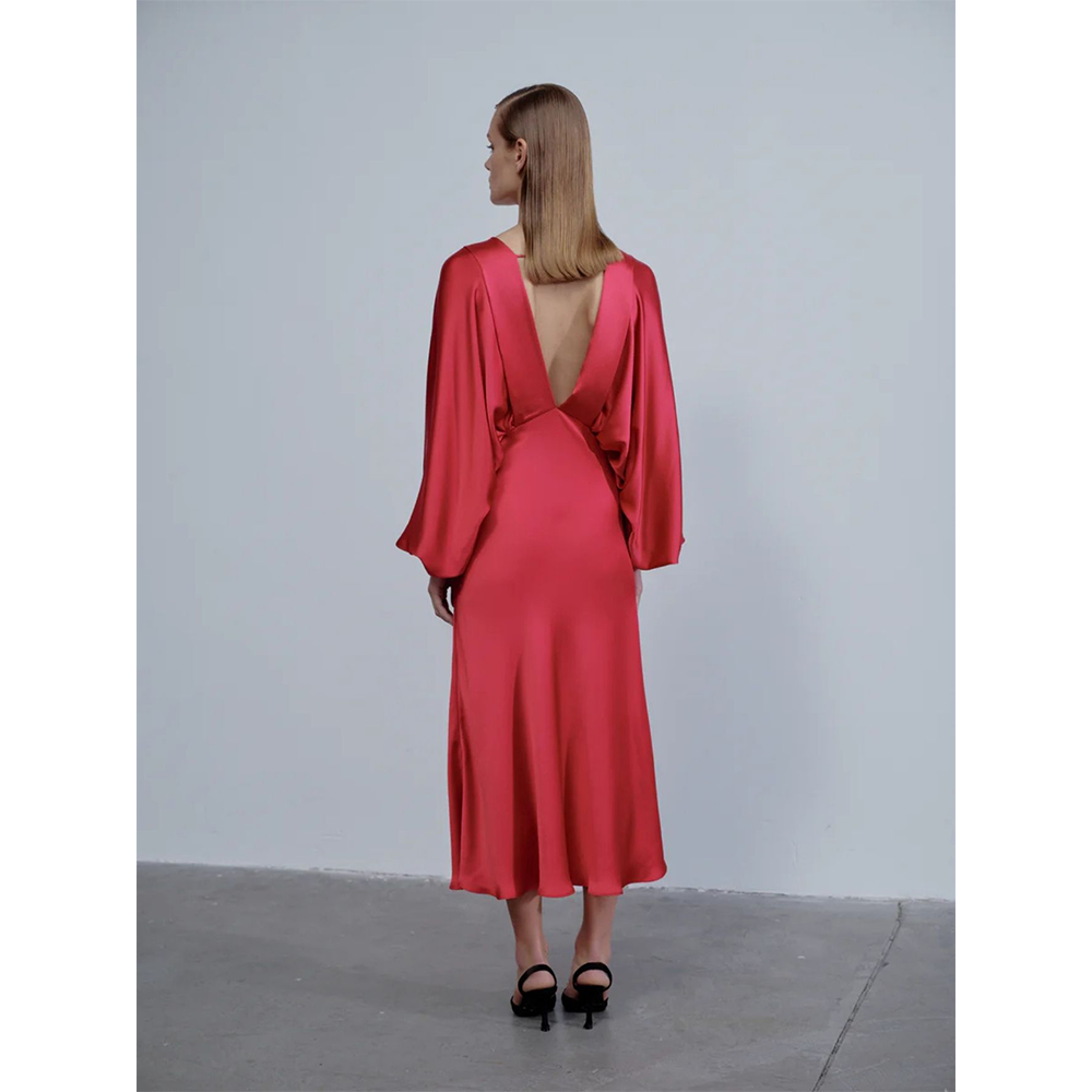 Mila V Neck Satin Dress