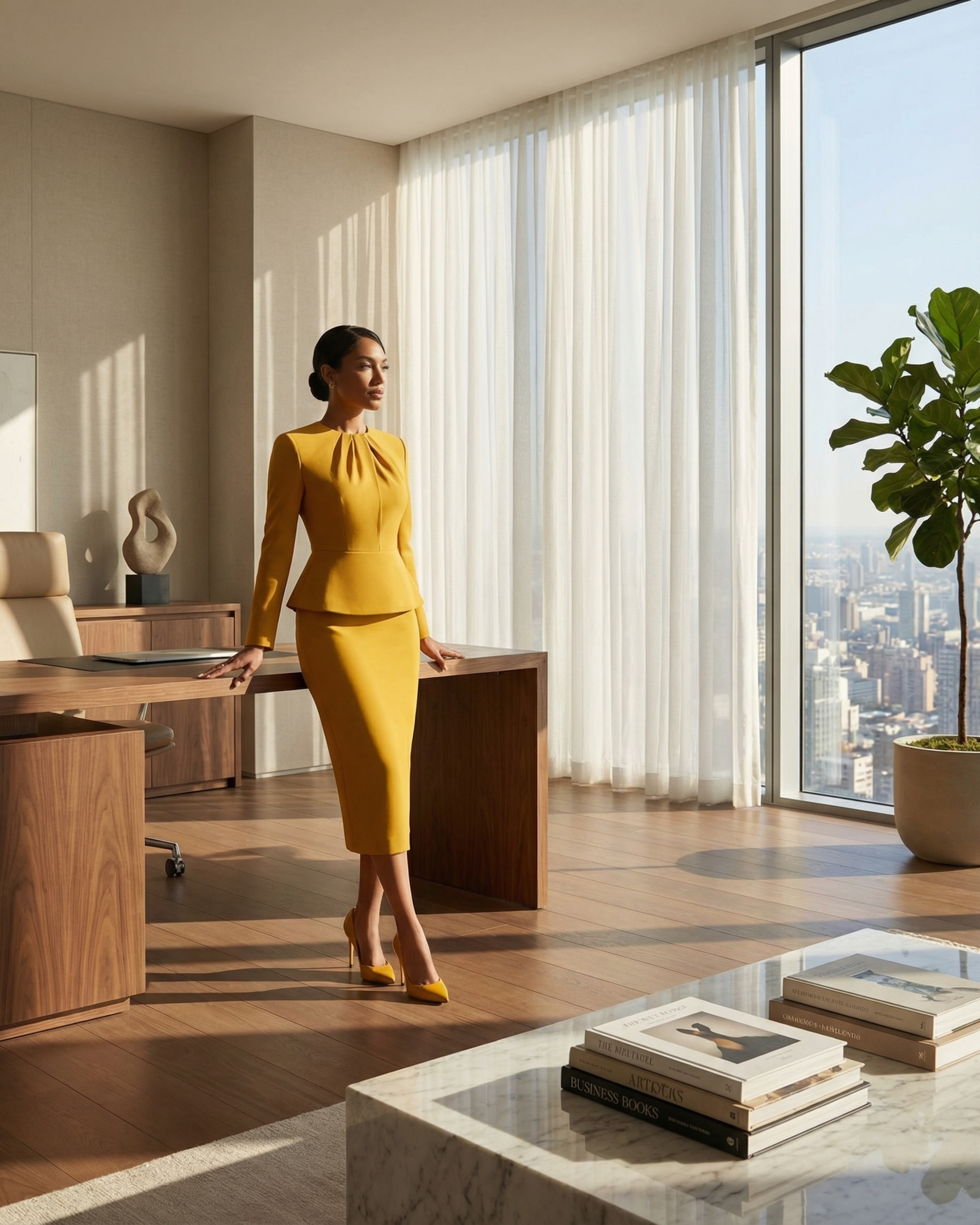 Mya Set (Mustard Skirt Set)