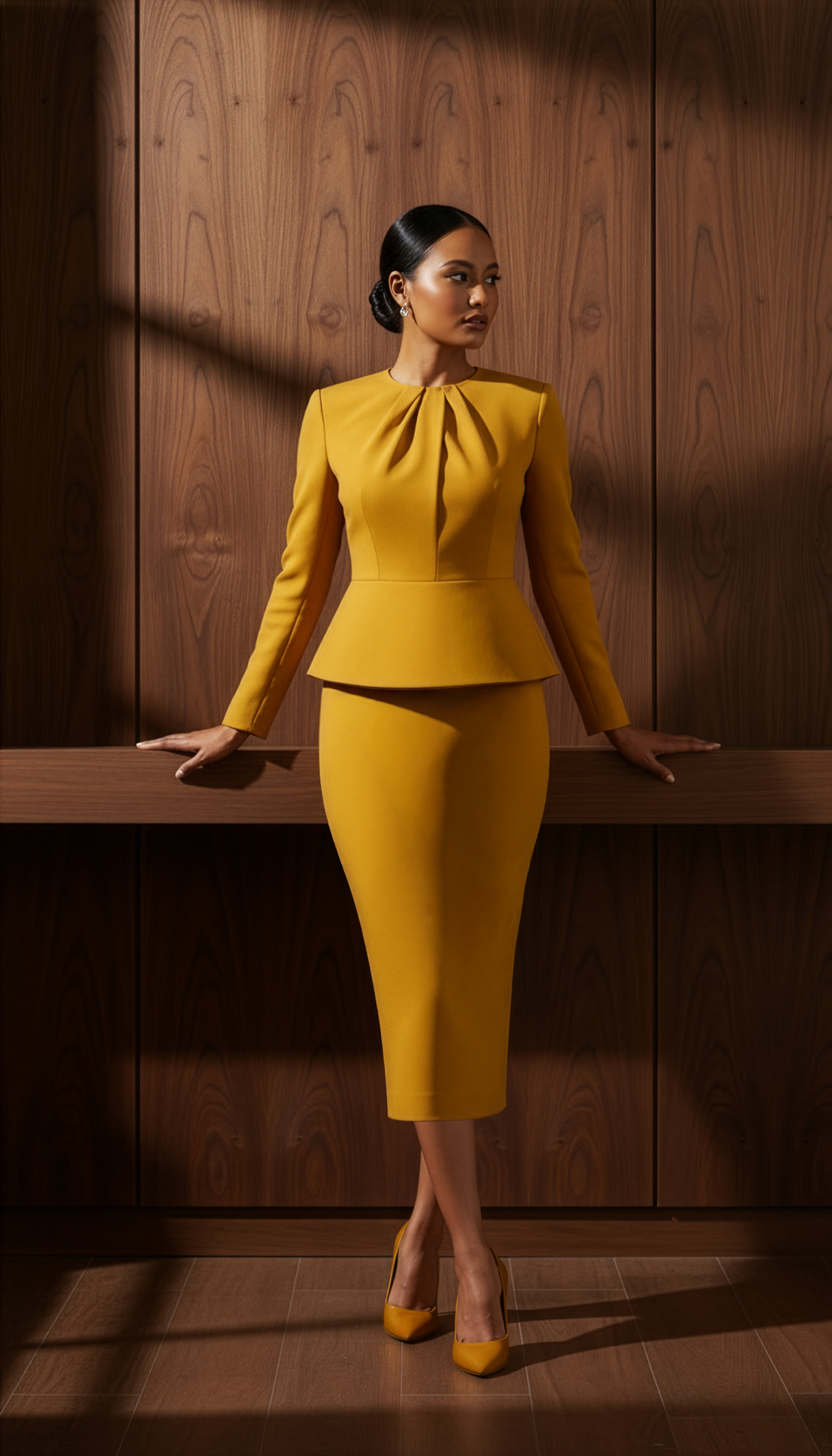Mya Set (Mustard Skirt Set)