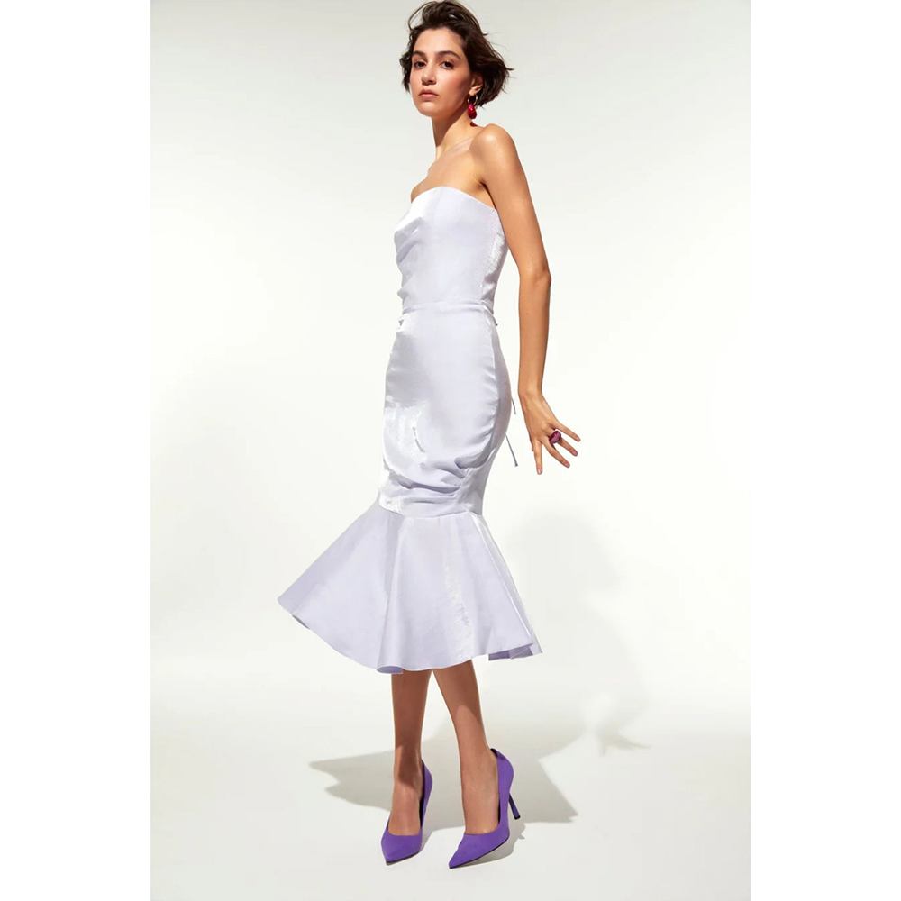 Noa Strapless Dress in Lilac