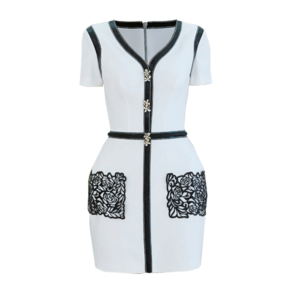 knee length dresses for ladies Old Money Short Dress In Branded Dresses For Ladies