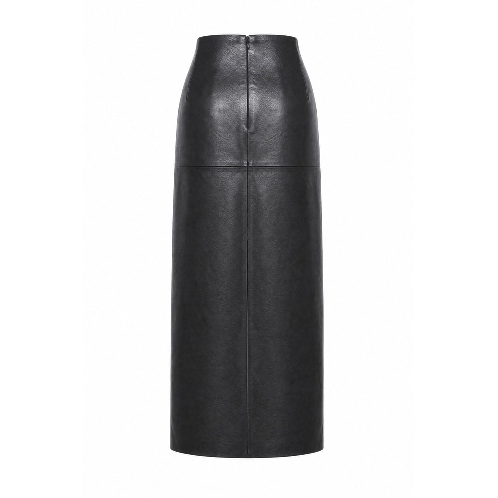 Shop online from our exclusive website and discover the Olive Leather Midi Skirt by Benedetti Life, crafted from plant-based olive leather for a sleek silhouette, modern elegance, and sustainable luxury.