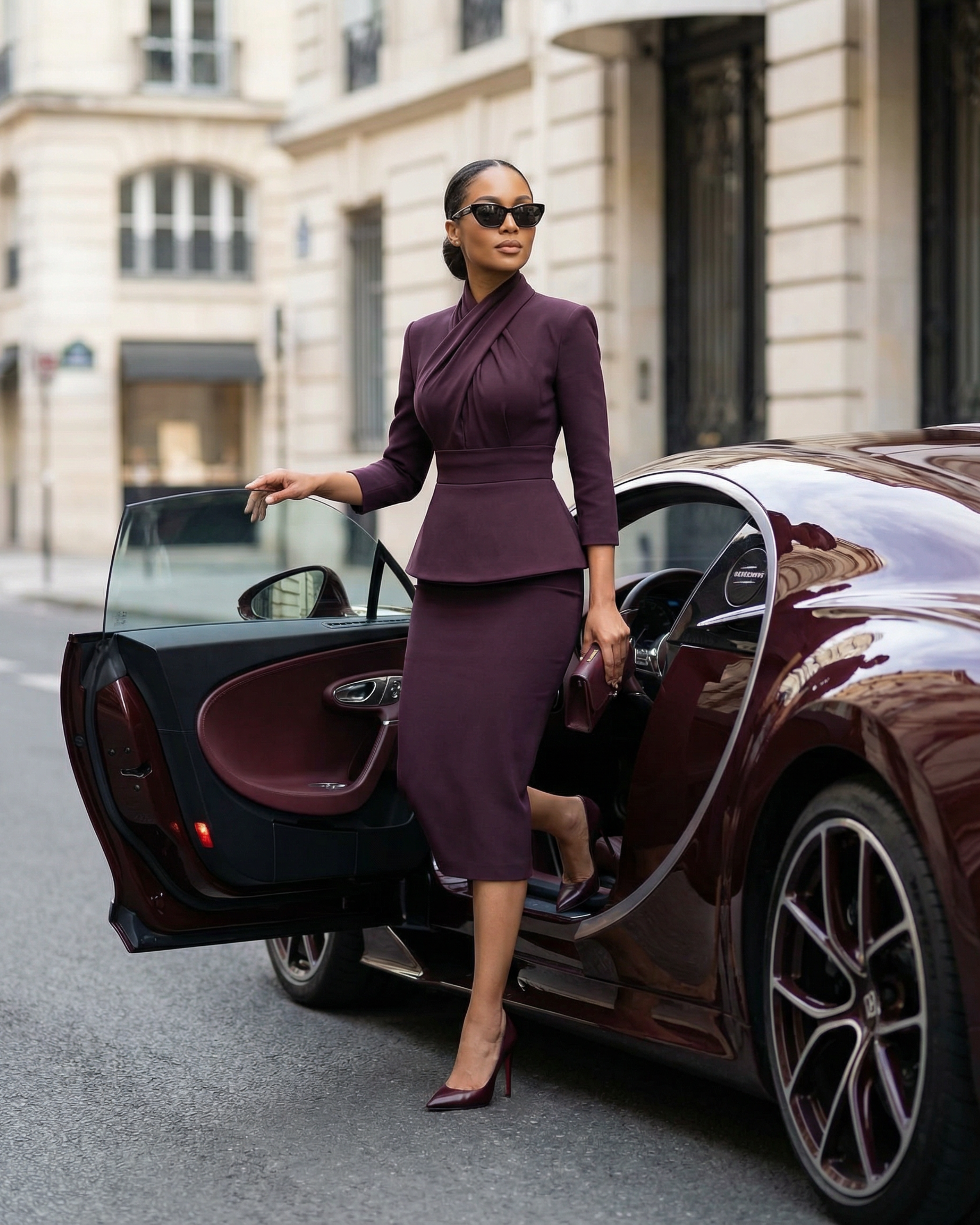 Pearla Set (Wine Skirt Set)