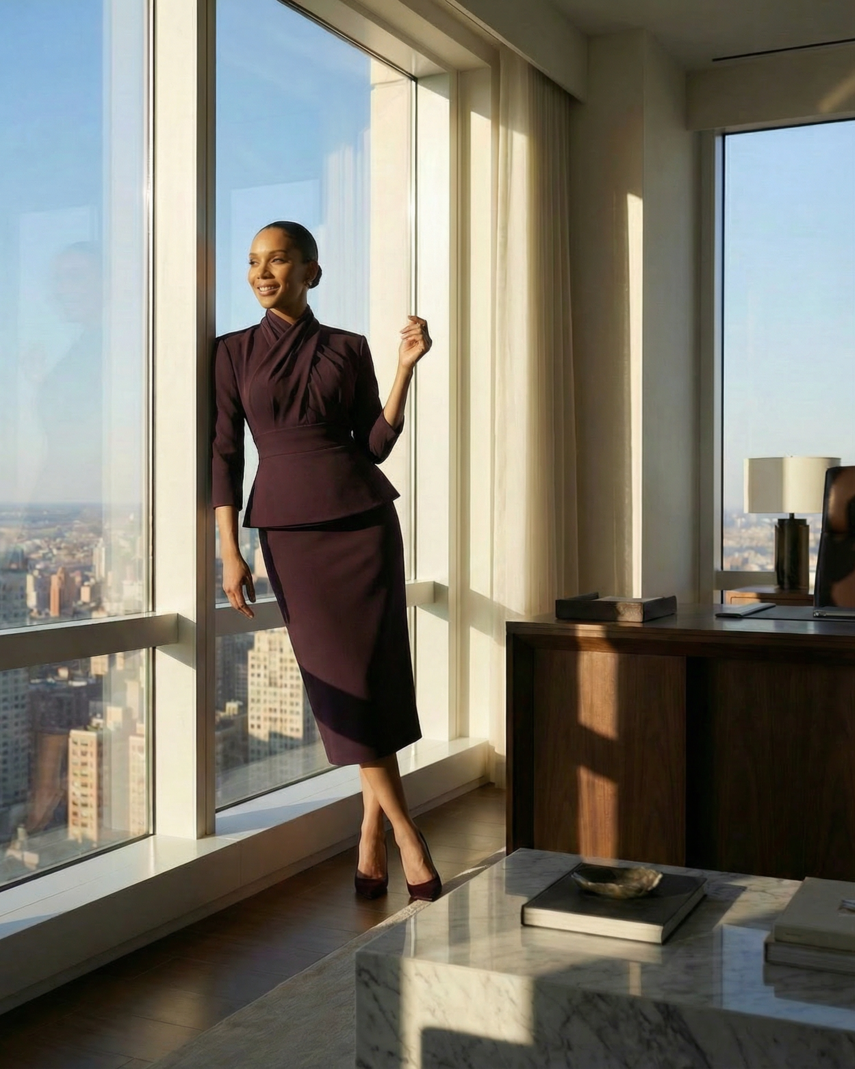 Pearla Set (Wine Skirt Set)