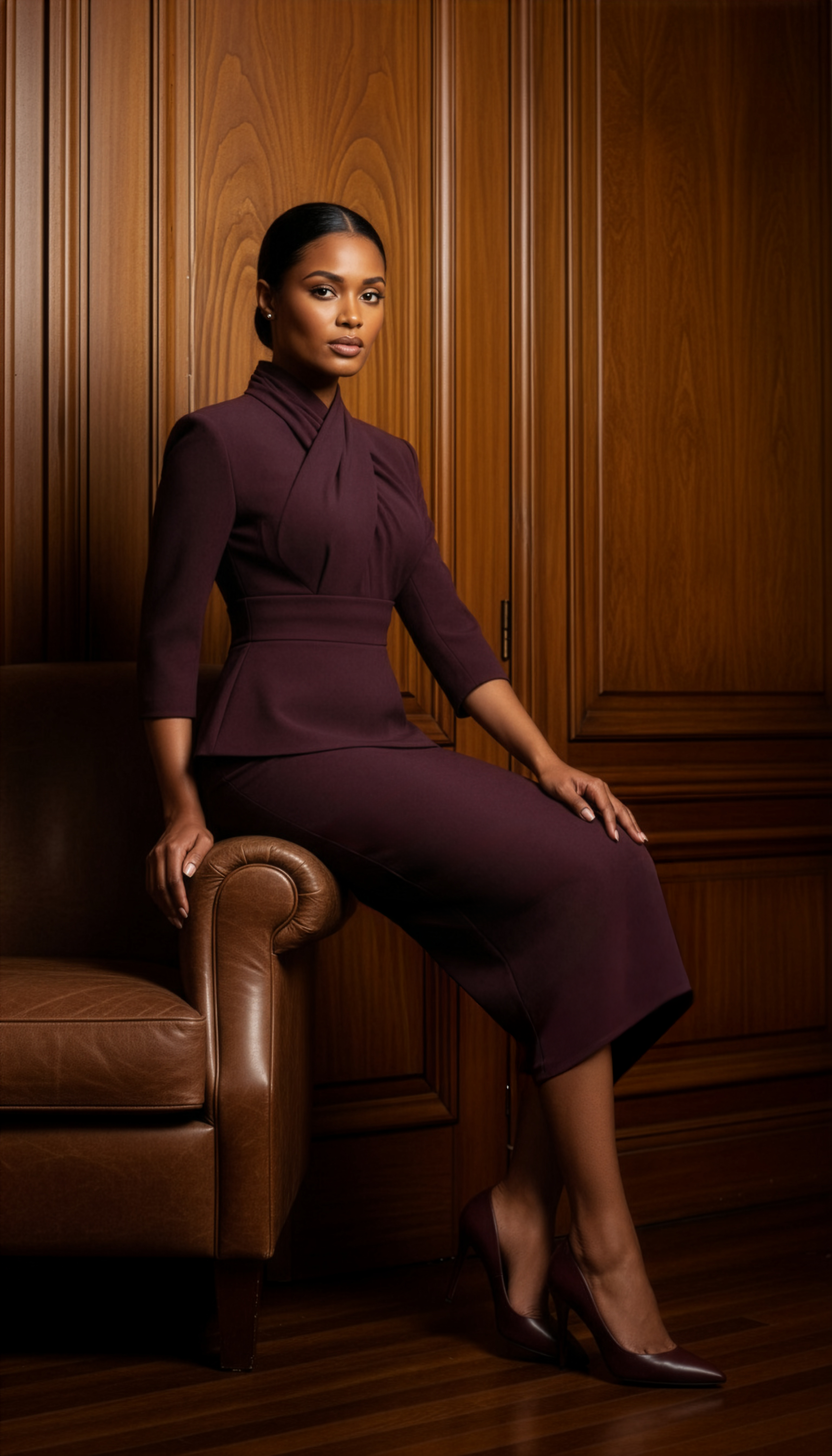 Pearla Set (Wine Skirt Set)